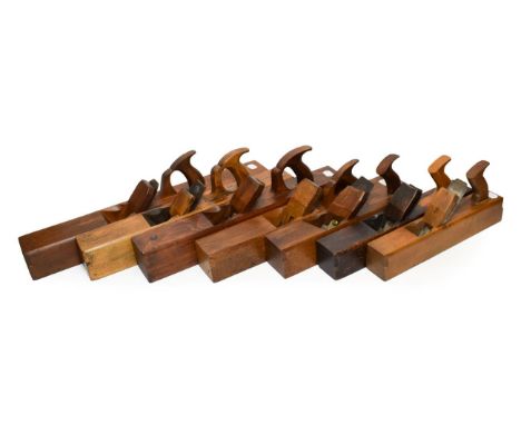 Wooden Planes (i) 25 3/4'' with Groves &amp; Son steel 2 5/8'' wide; stamped 'H Farrow' and 'Varvill &amp; Son York' (ii) 22'