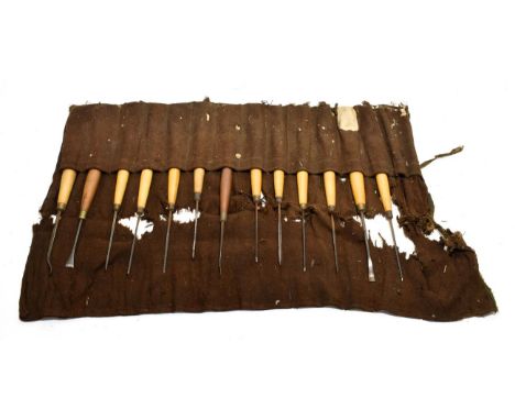 Addis Wood Carving Tools 13 examples in tool roll