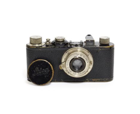 Leica I Camera no.64382 with Elmar f3.5 50mm lens, in leather case Cosmetically worn, lens appears in good optical condition 