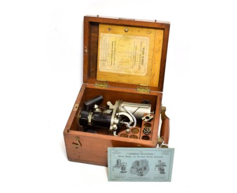 Dobbie-McInnes (Glasgow) Engine Indicator in mahogany case bearing maker's plaque and with label inside; with a Dobbie-McInne