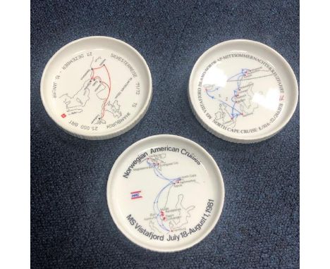 LOT OF ROSENTHAL CERAMIC COASTERS, along with various ceramic and other ashtrays and other commemorative items