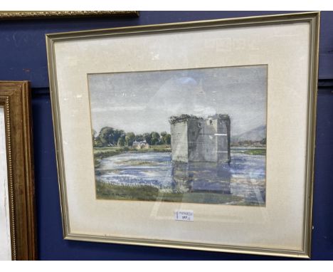 CHRIS K WALLACE, STANELY CASTLE, PAISLEY, watercolour, signed, 27cm x 35cm, Mounted, framed and under glass, along with anoth