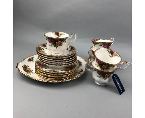 ROYAL ALBERT OLD COUNTRY ROSES PART TEA SERVICE, along with a Rosina tea service and a Clare tea service