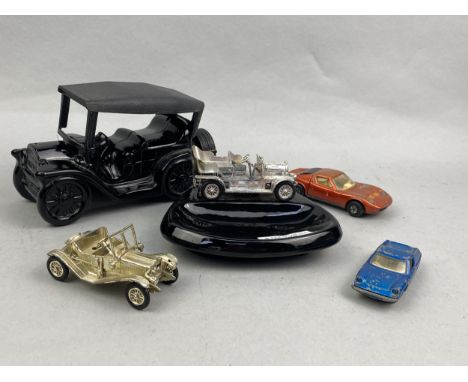 COLLECTION OF MODEL VEHICLES, including Matchbox, along with a car-formed aftershave bottle and a car topped dish