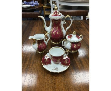 TUSCAN PART TEA SERVICE, with floral and gilt decoration, along with another part tea service and a silver plated tray