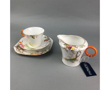 SHELLEY TEA SERVICE, comprising six cups, six saucers, six plates, sugar and cream and a biscuit plate