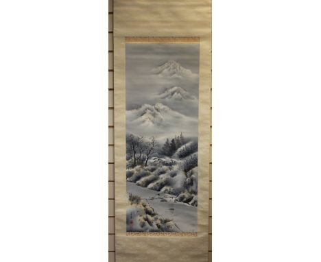 Chinese scroll painting - winter scene 