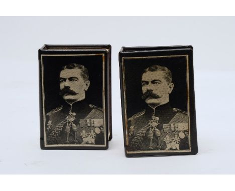 A pair of enamel match case covers to the memories of Lord Kitchener 1916 (2) 