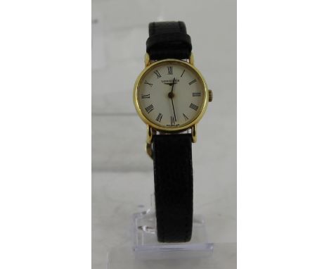 Ladies Longines watch - model number: 20192909 stainless steel back genuine leather strap 