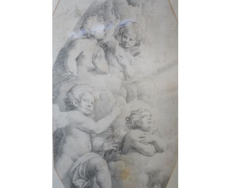 AN OLD MASTER STUDY OF ANGELS (LABEL ATTRIBUTES TO FRACESCO ALMANI) 1781