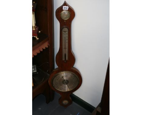 A REGENCY ONION TOP FUR GLASS BANJO BAROMETER