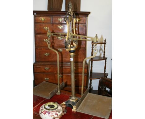 A 19TH.C.BRASS AND IRON PARCEL SCALE