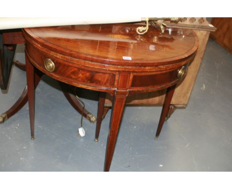 A REGENCY MAHOGANY AND INLAID FOLD OVER CARD TABLE