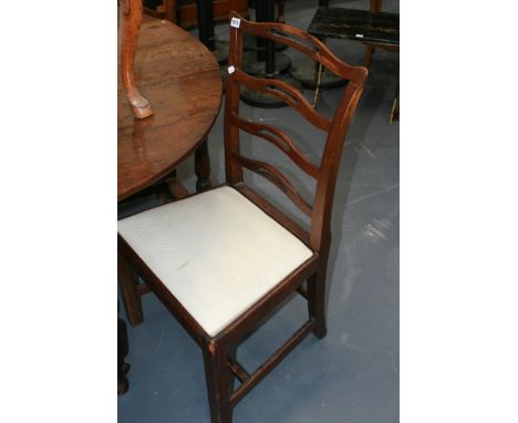 FIVE VARIOUS MAHOGANY LADDER BACK CHAIRS