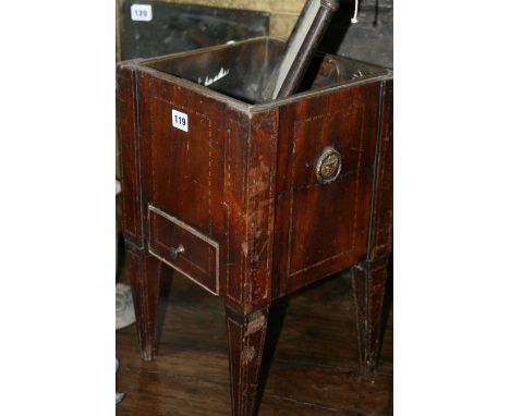 A GEO.III. MAHOGANY PLANTER AND A WALL MIRROR