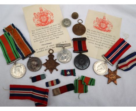 Two World War I medals including the British War Medal and Victory Medal issued to 27267 CPL. D. Thomas Welsh R, the 1914-15 