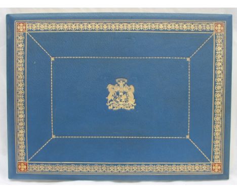 A City of Cardiff illuminated manuscript Presented to Alderman James Hellyer J.P., in a blue leather volume with gilding