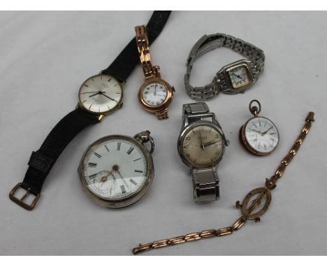 A late Victorian silver open faced pocket watch, the enamel dial with Roman numerals and a seconds subsidiary dial, Birmingha