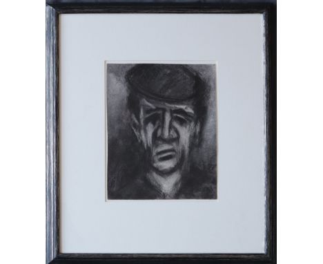 Mike Jones"Ffermwr"Head and shoulders portrait of a farmerCharcoalSigned and inscribed verso25 x 20cm****Artists Resale Right