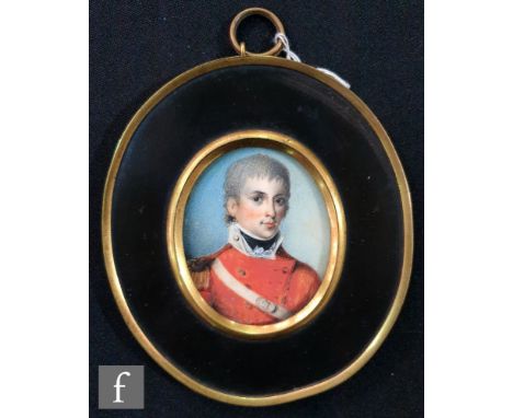 ATTRIBUTED TO NATHANIEL FREESE (FL. 1794-1814) - Portrait of an army officer in uniform, watercolour miniature on ivory, oval