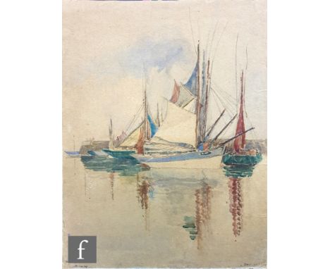 L. PARSONSON (LATE 19TH CENTURY) - Moored boats, Brittany, watercolour, signed, unframed,  also various other unframed waterc