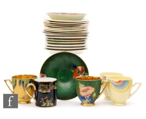 A collection of 1930s and later Carlton Ware coffee cans and saucers to include an Icelandic Poppy, Forest Tree and a Kang Hs