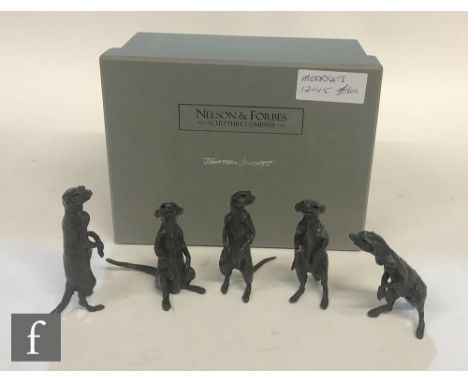 Jonathan Sander for Nelson &amp; Forbes - A collection of five limited edition bronze sculptures, 'Meerkat Archie' numbered 3