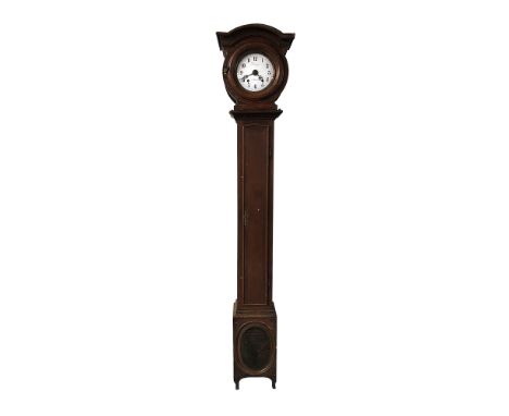 Comtoise Longcase Clock with enamel dial. Lebourgeois à Brébal. Early 19th century with alarm clock function. Beautiful slim 