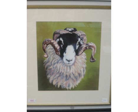 A print, after R A Gamsby, Ram's Head, 32 x 28cm, plus frame and glazed