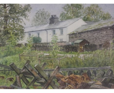 A watercolour, Jill M Aldersley, Wet Day Watendlath, signed, 27 x 36cm, plus frame and glazed