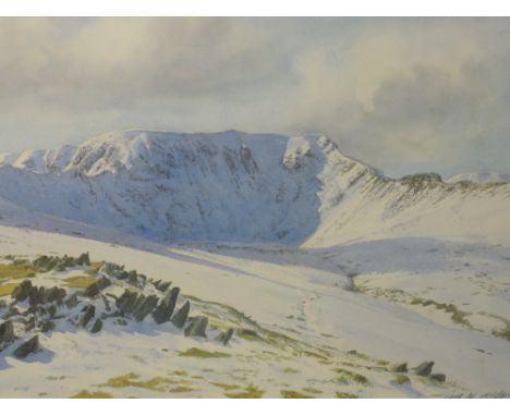 A watercolour, Jill M Aldersley, Helvellyn, signed, 36 x 49cm, plus frame and glazed