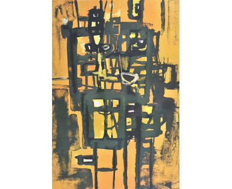 Henry Cliffe (British 1919-1983), Group (Orange), colour lithograph, signed and dated '56 lower right, inscribed Proof lower 