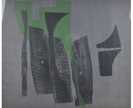 R. A. S. West (20th century), Silent Farms 1966, colour lithograph, 61 x 72cm.Framed and glazed.Condition Report:  Under glas