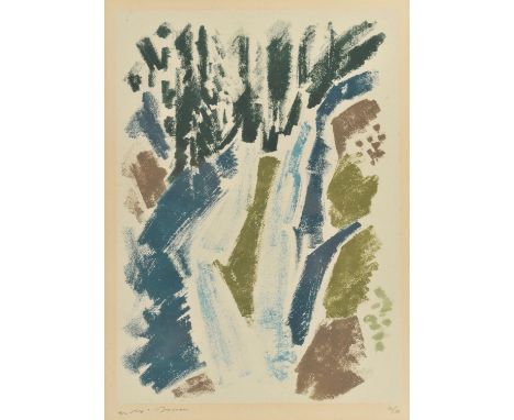 Andre Masson ((French 1896-1987), Alpine landscape, colour lithograph, signed lower left, numbered 20/30 lower right, 33 x 24