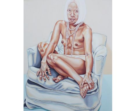 British School (contemporary), Pearl Necklace, oil on canvas, 127 x 102cm. Unframed.Condition Report:  Good clean condition.