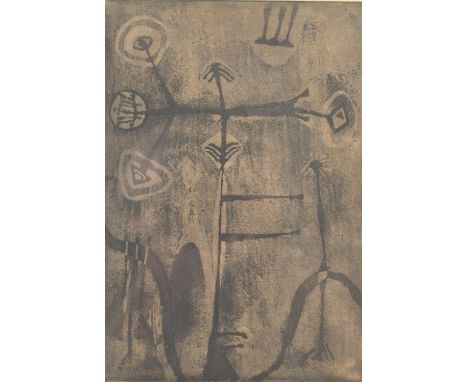 Geoffrey Clarke (1924-2014), Untitled, lithograph, signed lower right, dated 1950 and numbered 9/25, 25 x 17.5cm. Framed and 
