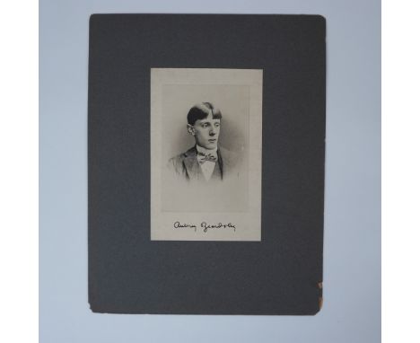 This outstanding print of a photographic portrait of Aubrey Beardsley (1872-1898), the renowned English illustrator and autho