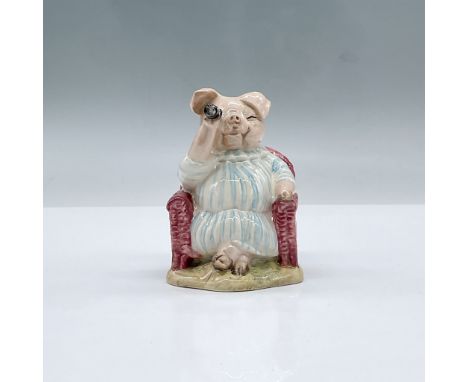 Little Pig Robinson Spying glossy porcelain. Royal Albert Beatrix Potter backstamp. This item has its original box, dimension