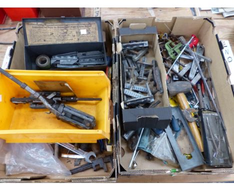 A VINTAGE SUNNEN ENGINE CYLINDER GRINDING TOOL, AND OTHER VARIOUS TOOLS. 