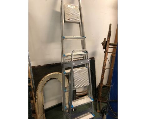 TWO ALLOY STEP LADDERS. 