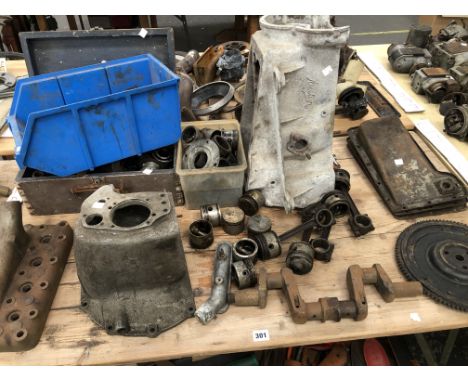VARIOUS AUSTIN SEVEN ENGINE AND GEAR BOX PARTS.