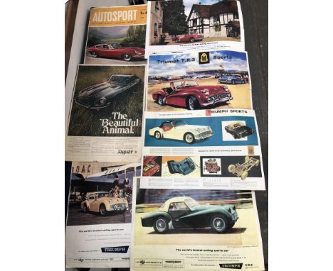 SEVEN VINTAGE AUTOMOBILE ADVERTISING POSTERS