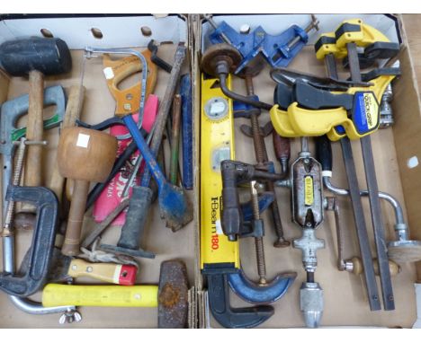 TWO BOXES OF VARIOUS WORKSHOP TOOLS. 