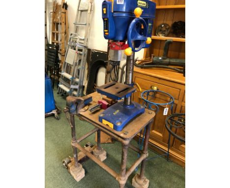 A CHARNWOOD PILLAR DRILL ON BENCH. 