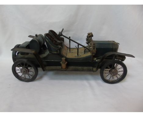 Large tin plate model car approx. 19" long