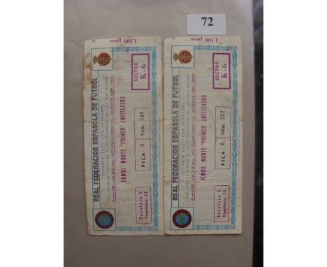1980 European Cup Final, Nottingham Forest v Hamburg, a pair of tickets from the Final game played in Madrid on 28/05/1980 (f