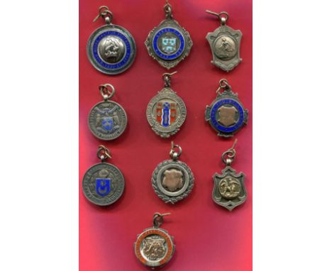 Football Medals, A collection of Ten Silver medals to Include 1920/1921 Birmingham Works Amateur Football Association, 1928/1