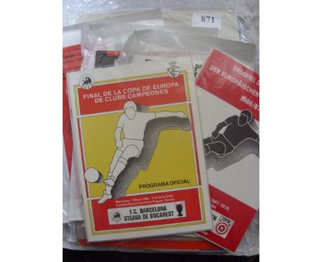 European Cup Finals, a collection of 18 programmes from the Finals of 1966, 1968, 1969, 1971, 1976 to 1989 inclusive, in good