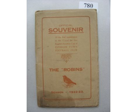 1922/23 Evesham Town, an official souvenir to celebrate their first appearance in the Final of the Amateur Cup by the club, a