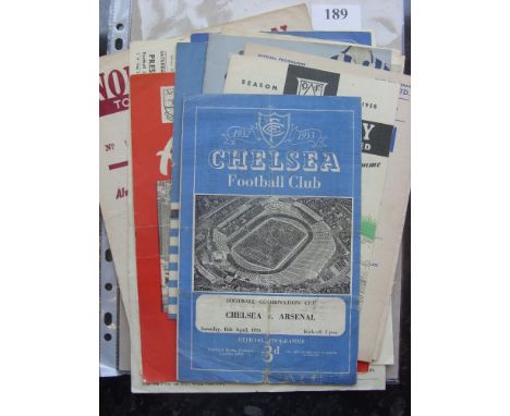 Reserve programmes, a collection of 16 issues, all being pre 1960's, in various conditon, to include, 1953/54 Chelsea Reserve